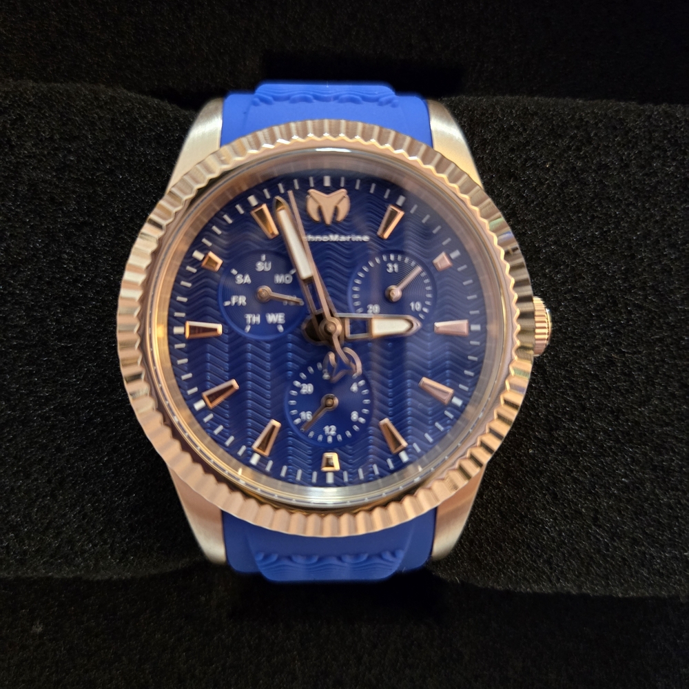 Technomarine Blue and Rose Gold Watch